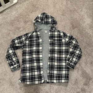 LL Bean fleece lined flannel hoodie